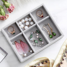 Load image into Gallery viewer, Drawer DIY Jewelry Storage Tray Ring Bracelet Gift Box Jewelry Organizer Velvet Earring Holder Small Size Fit Most Room Space