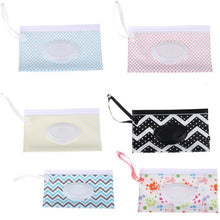 Load image into Gallery viewer, 1pcs Easy-carry Snap-strap Wipes Container Clutch And Clean Wipes Carrying Case Wet Wipes Bag Clamshell Cosmetic Pouch
