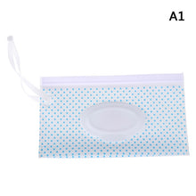 Load image into Gallery viewer, 1pcs Easy-carry Snap-strap Wipes Container Clutch And Clean Wipes Carrying Case Wet Wipes Bag Clamshell Cosmetic Pouch
