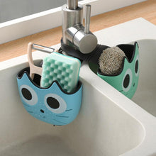 Load image into Gallery viewer, Cute Cat Shape Kitchen Sponge Drain Holder Suction Cup Organizer Sink Shelf Soap Sucker Storage Rack Basket kitchen Accessories
