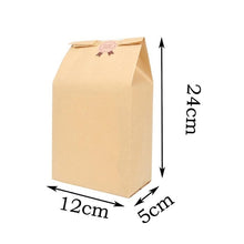 Load image into Gallery viewer, 50pcs Kraft Paper Bread Clear Avoid Oil Packing Toast Window Bag Baking Takeaway Food Package Cake Bag
