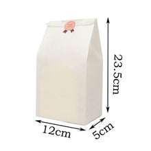 Load image into Gallery viewer, 50pcs Kraft Paper Bread Clear Avoid Oil Packing Toast Window Bag Baking Takeaway Food Package Cake Bag
