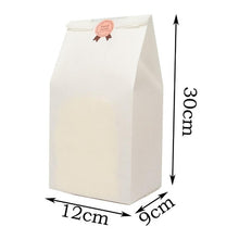 Load image into Gallery viewer, 50pcs Kraft Paper Bread Clear Avoid Oil Packing Toast Window Bag Baking Takeaway Food Package Cake Bag
