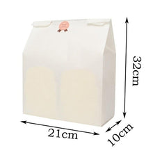 Load image into Gallery viewer, 50pcs Kraft Paper Bread Clear Avoid Oil Packing Toast Window Bag Baking Takeaway Food Package Cake Bag
