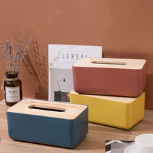 Load image into Gallery viewer, Home Kitchen Wooden cover Plastic Tissue Box Solid Wood Napkin Holder Case Simple Stylish Bamboo cover Hotel storage box
