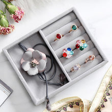 Load image into Gallery viewer, Drawer DIY Jewelry Storage Tray Ring Bracelet Gift Box Jewelry Organizer Velvet Earring Holder Small Size Fit Most Room Space
