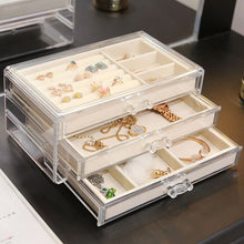 Load image into Gallery viewer, Drawer DIY Jewelry Storage Tray Ring Bracelet Gift Box Jewelry Organizer Velvet Earring Holder Small Size Fit Most Room Space
